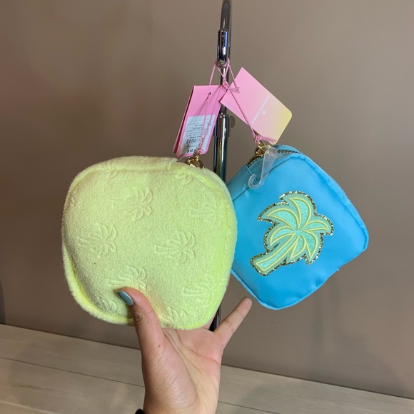 Stoney Clover Ln Handbags - Stoney Clover Lane x Target Blue Palm Tree Patch Mini Square Pouch 2 Pouches